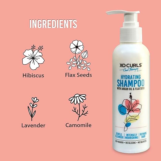 XO Curls Hydrating Shampoo With Argan Oil And Flax Seed -200 ml