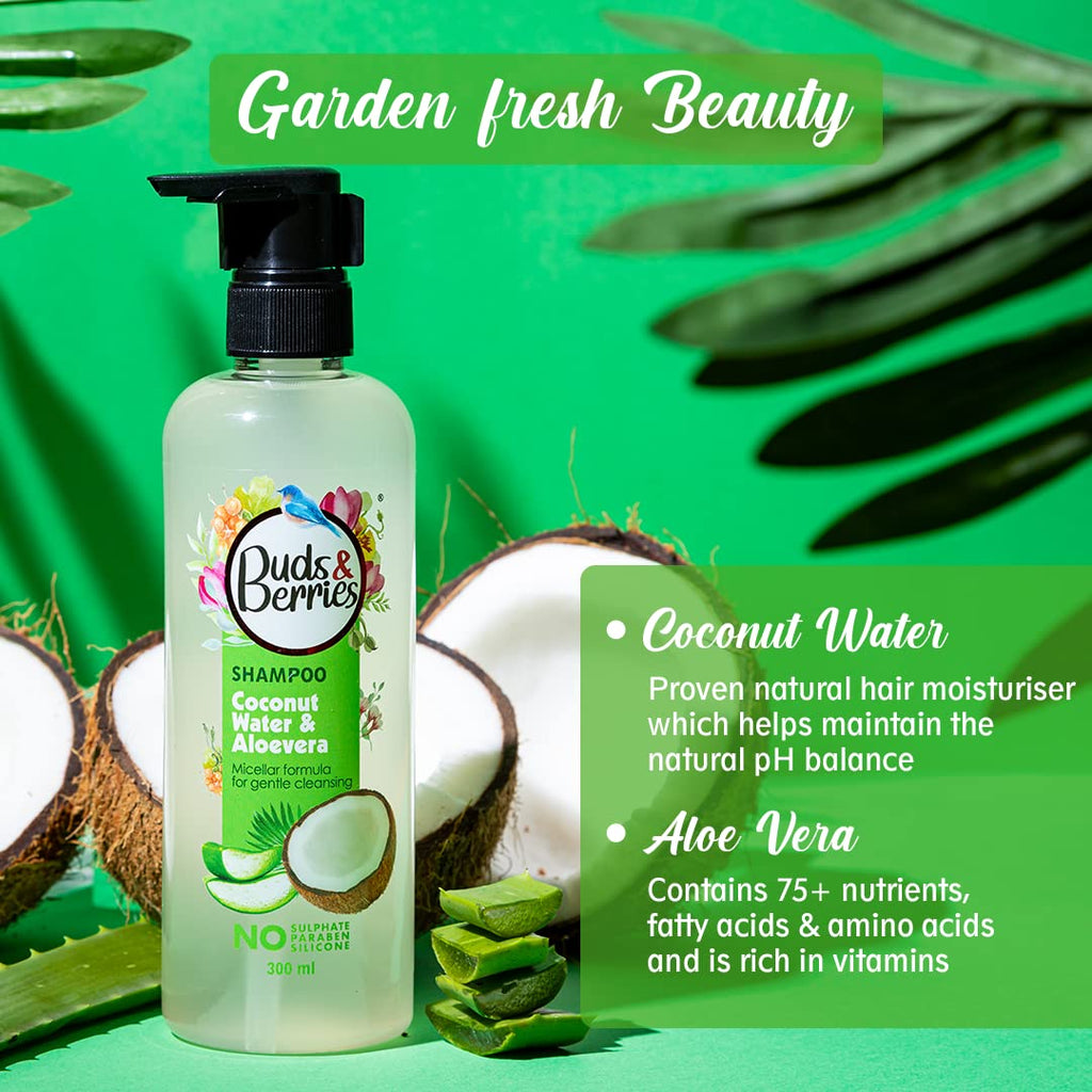 Buds & Berries Shampoo Coconut Water and Aloe Vera - 300 ml