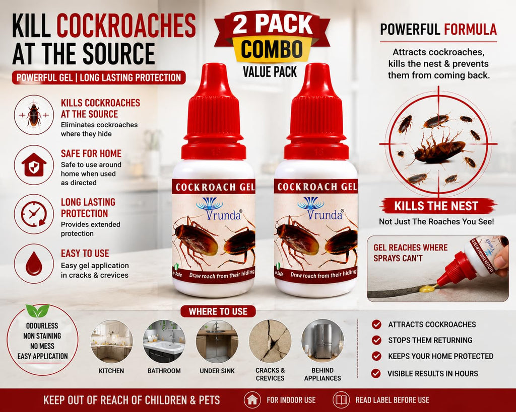 Vrunda Anti Roach Cockroach Killer Gel Pack of 2 (2 * 20gm)