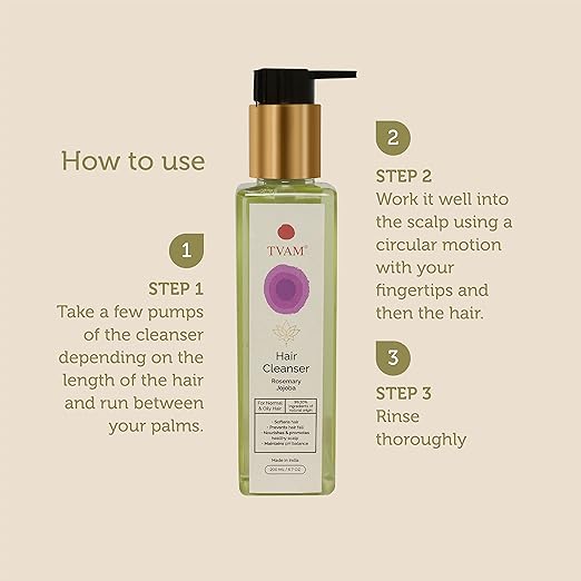 TVAM Rosemary & Jojoba Oil Hair Cleanser - 200 ml