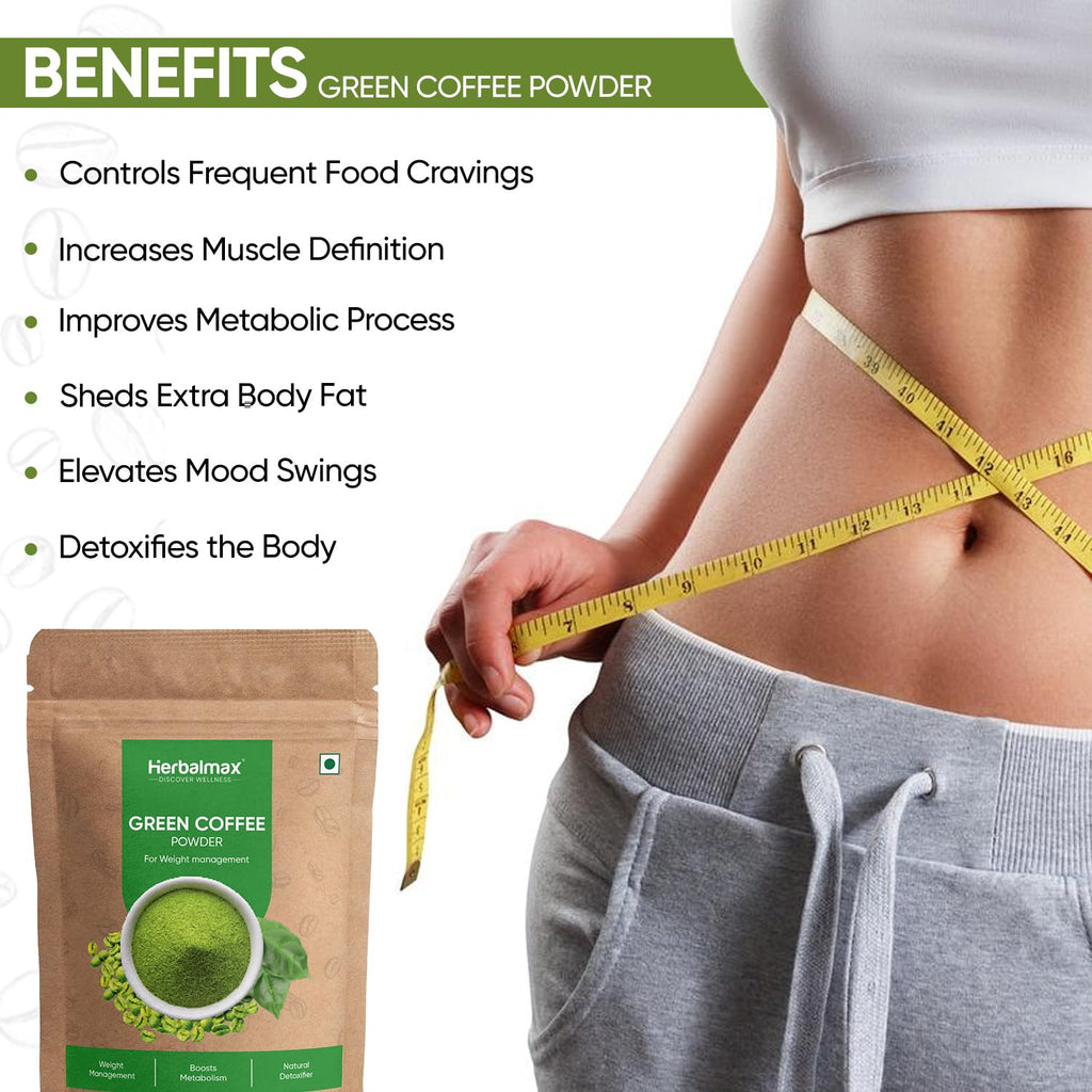Herbal Max Green Coffee Powder | Natural Weight Management & Energy Support | Organic, All-Natural Supplement for Digestion, Metabolism & Daily Wellness | 100 g