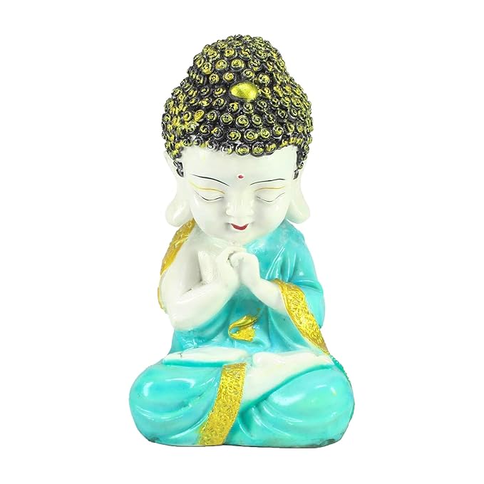 Ecraftindia Child Monk Figurine | Green