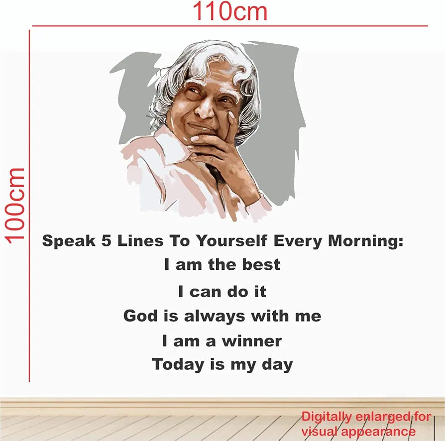 StickMe Abdul Kalam Office Inspirational Motivational Quotes Wall Sticker SM771 Self-Adhesive