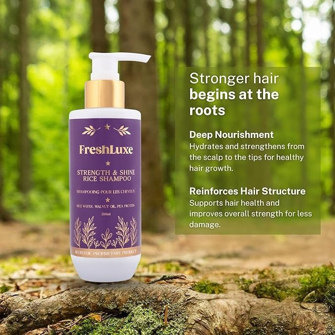 FreshLuxe Strength & Shine Rice Water Shampoo - 200 ml