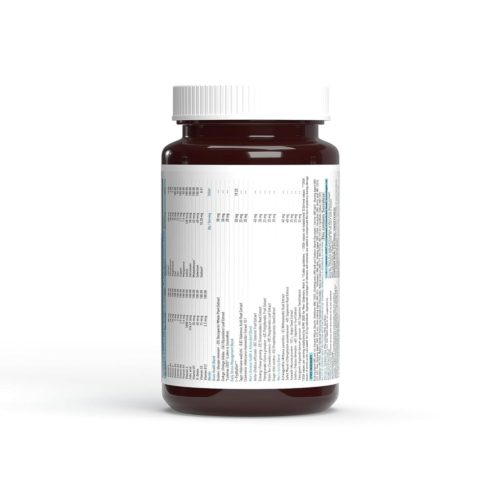 TrueBasics Advanced Multivitamin For Men (90 Tablets) | With Ashwagandha, Gokhru & Kawach, Vitamin D3 and Multiminerals | For Immunity, Energy, Strength & Stamina