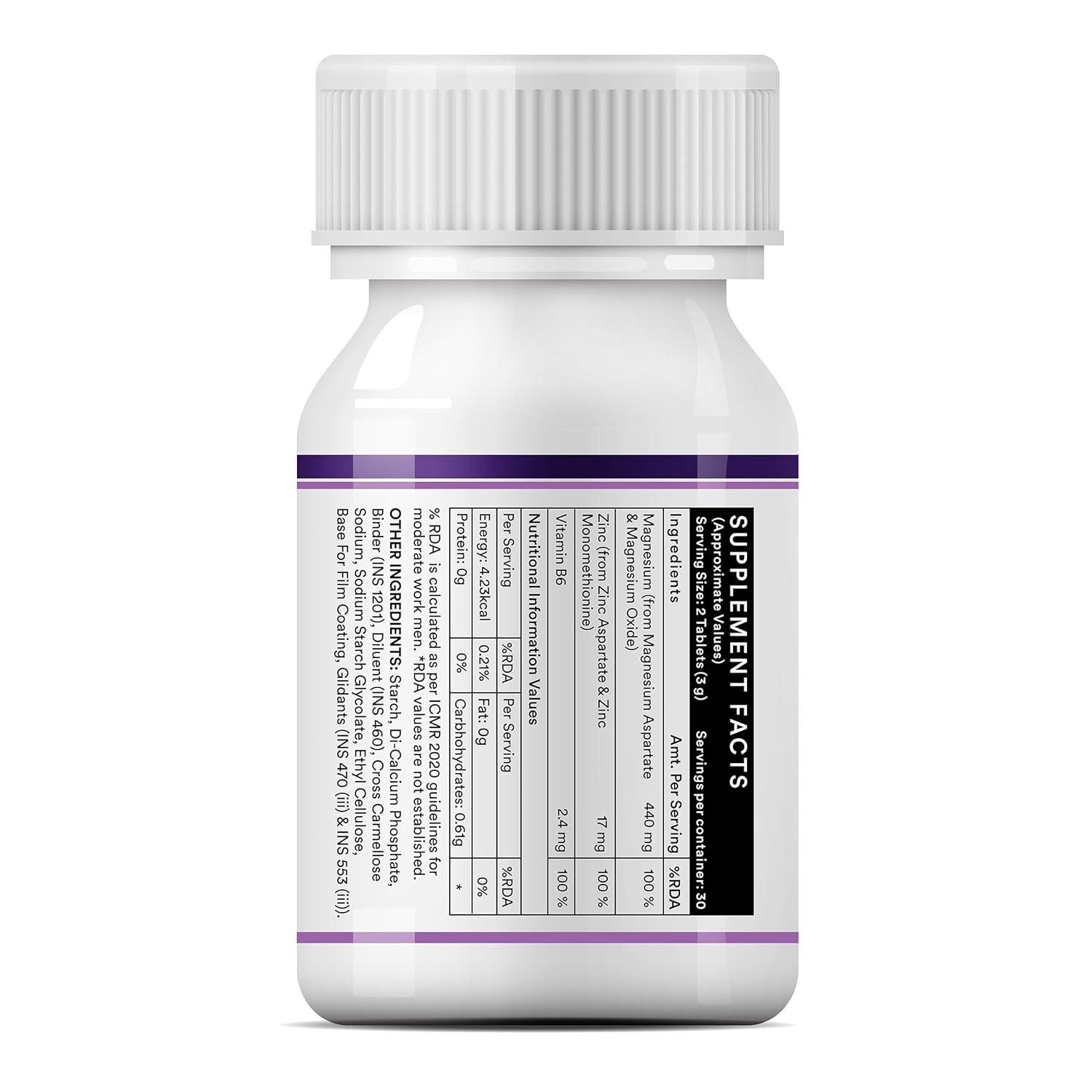 INLIFE ZMA (Zinc Magnesium Aspartate & Vitamin B6) For Men And Women | For Muscle Strength, Recovery, Sleep, Immune Support - 60 Tablets (Pack of 1)