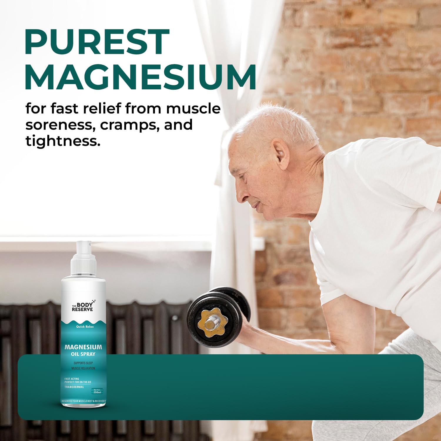 The Body Reserve Magnesium Oil Spray 200ml | Topical Magnesium for Stress Relief, Muscle Relaxation & Deep Sleep | Supports Cramps Recovery, Fitness & Foot Care