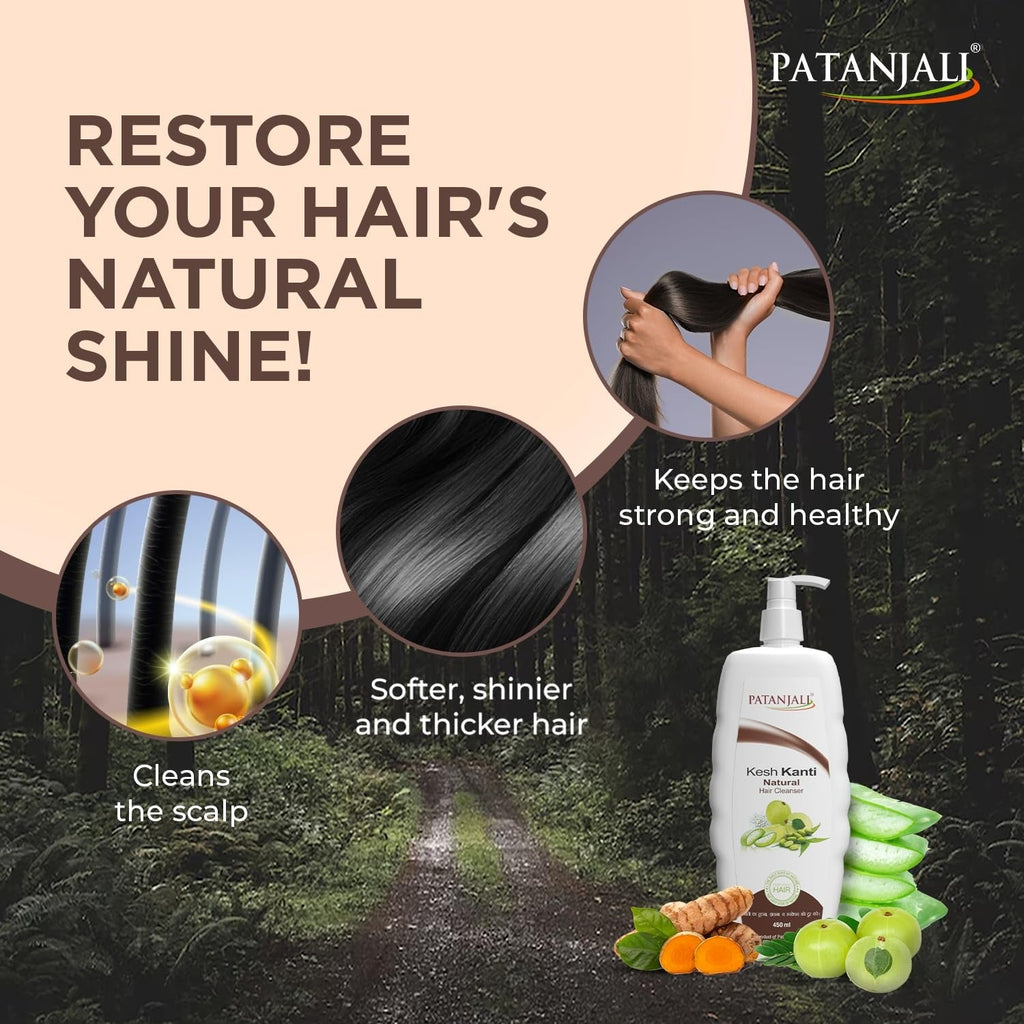 Patanjali Kesh Kanti Natural Shampoo - 450 ml (Pack of 2)