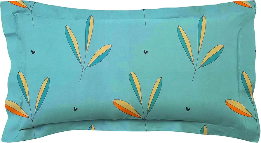 HomeKart Microfiber 160 TC Flat Single Bedsheets for Summer Breathable with 1 Pillow Covers Mint Green