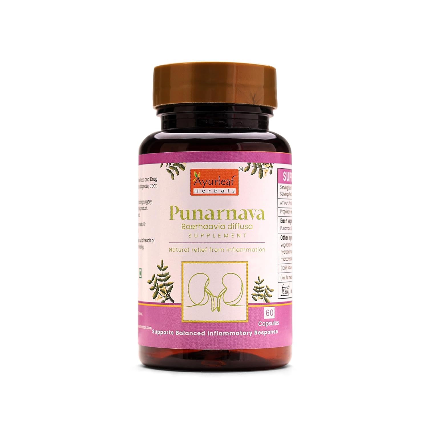 Ayurleaf Herbals Punarnava Capsules - 60 Caps Pack of 2