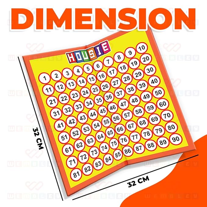 Wembley Tambola Housie Board Game for Kids Adults 198 Tickets Bingo Indoor Game