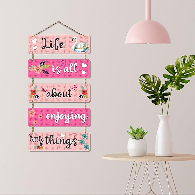 Artvibes Welcome Home Quote Decorative Wall Wooden | Hanging Decor Items for Livingroom
