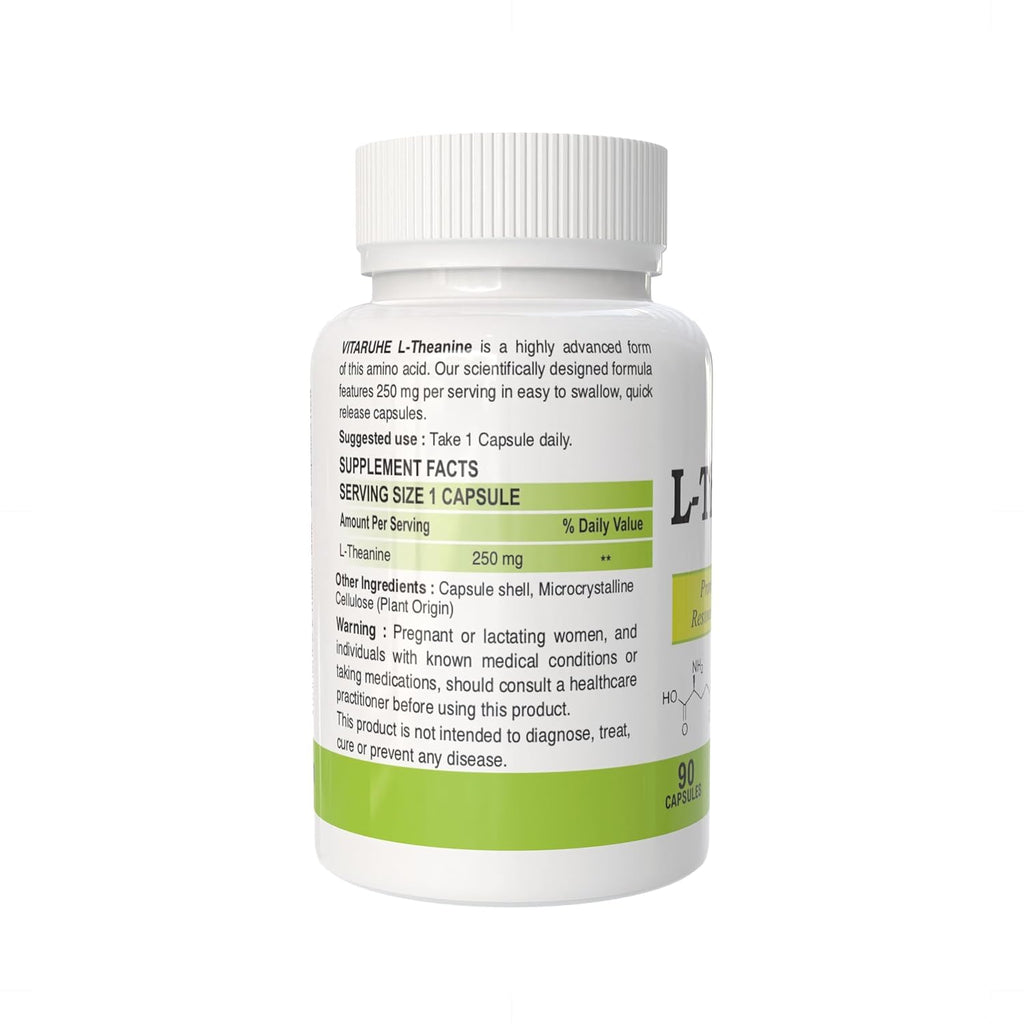 VITARUHE® L-Theanine 250 mg - Promotes a Relaxed State & Healthy Stress Response* -90 Capsules