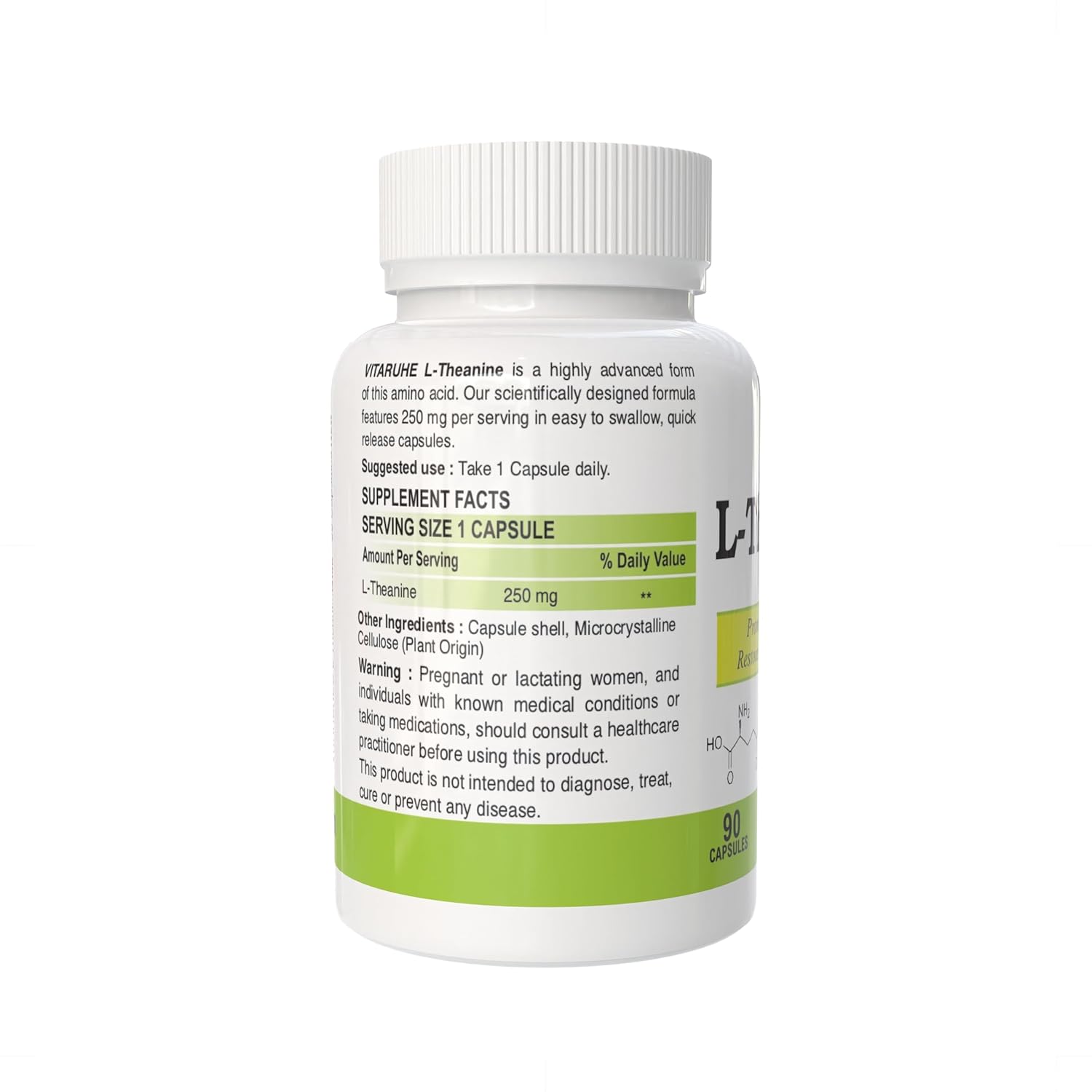 VITARUHE® L-Theanine 250 mg - Promotes a Relaxed State & Healthy Stress Response* -90 Capsules