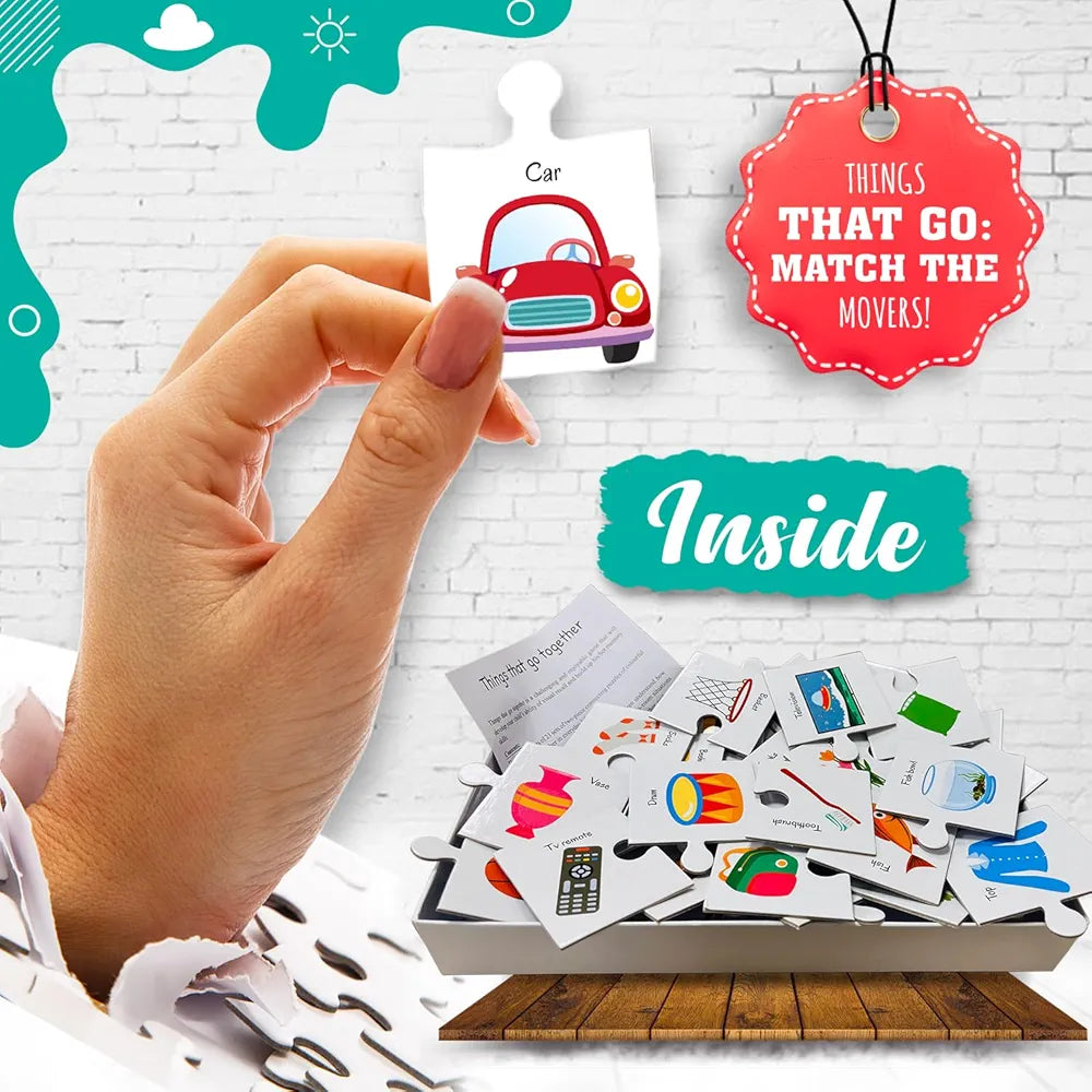 Hello Friend Object Match Jigsaw Puzzle Connecting 2-Piece  for Kids, Childrens and Toddlers – Early Learning Educational