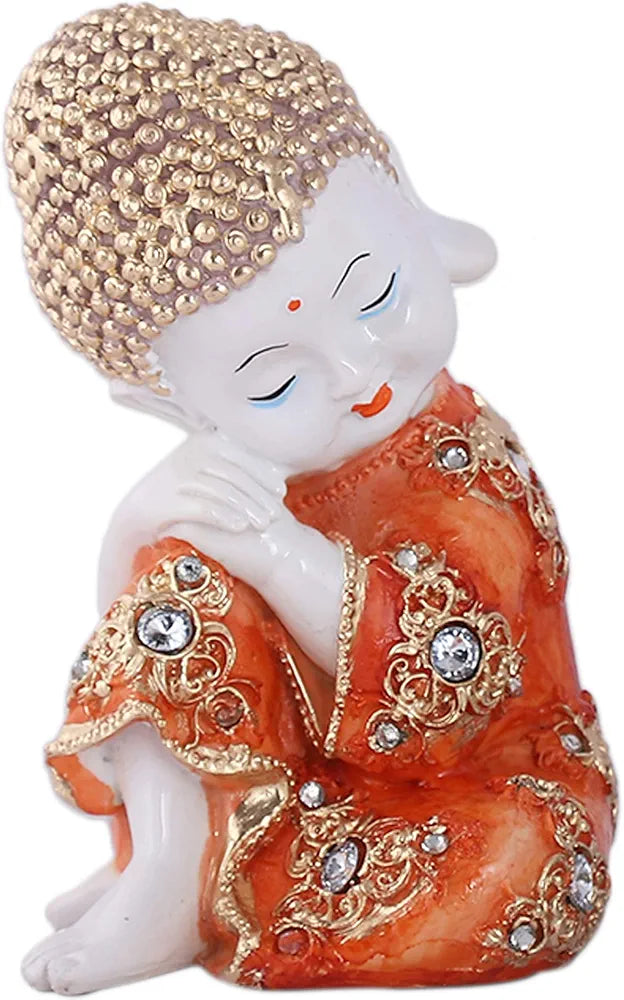 Mariner's Creation Resin Marble Baby Buddha Statues Showpiece