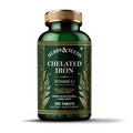 Simply Herbal Chelated Iron with Vitamin C, B12, Folic Acid, and Zinc - 60 Tablets - Supports Iron Absorption, Immune Health, and General Well-Being