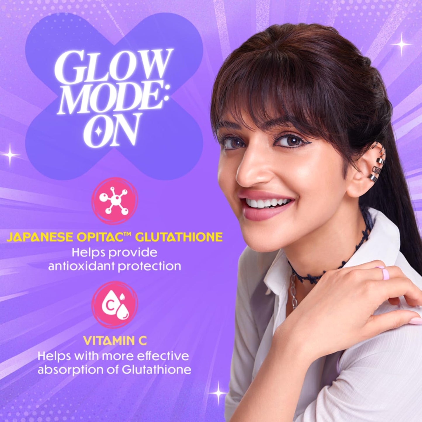 Chicnutrix Glow 500mg Effervescent Tablets - Strawberry & Lemon Flavor, For Glow & Radiance Skin