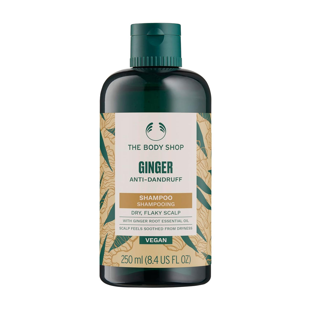 The Body Shop Ginger Anti-Dandruff Shampoo | Clears Flakes & Calms Scalp | With Ginger & Birch Bark Extract | For Healthy Hair Growth | For Dry, Flaky Scalps | 250ml