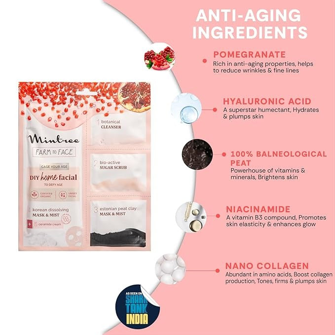 Mintree Organic Pomegranate Brightening at Home Facial Kit