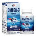 Growfitz Omega 3 Fish Oil (60 Softgels) | 2800 Mg | 10X Strength for Men & Women | No Fishy Burps | Supports Heart, Brain, Joints, Skin | With EPA+, Vitamin D3 & Vitamin E | Omega3 Fishoil Supplement