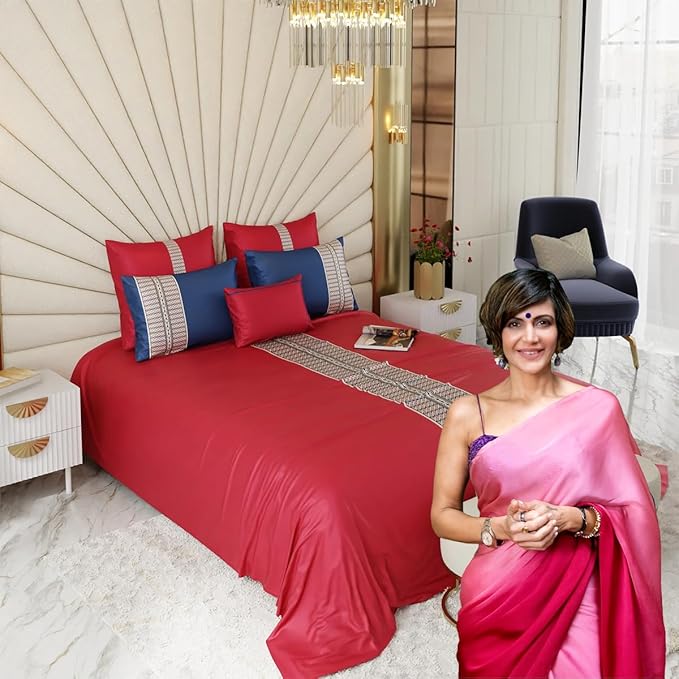 Stoa Paris Crown of Versailles 6-Piece Bedsheet Set Colour Red
