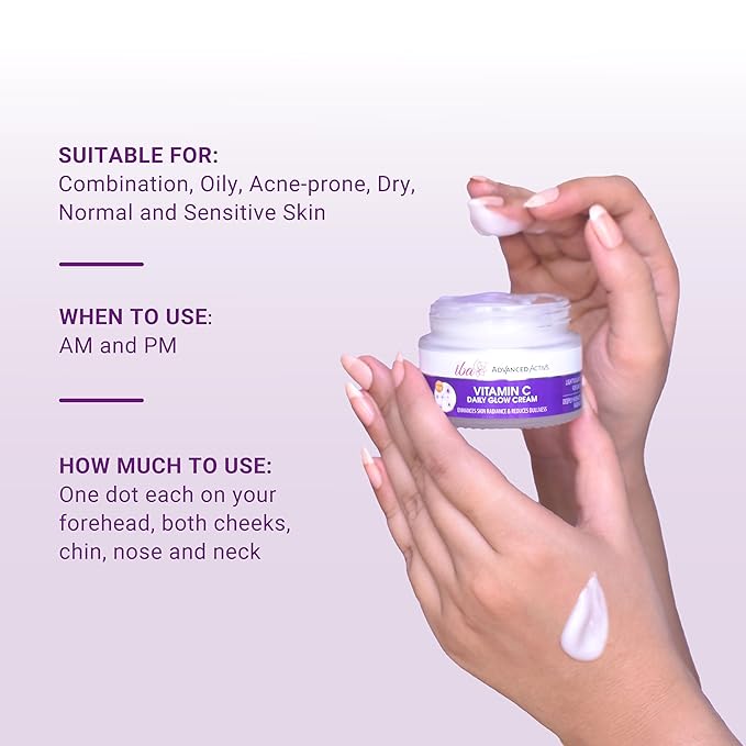 Iba Advanced Activs Vitamin C Daily Glow Cream With Hyaluronic Acid for Enhances Skin Radiance and Reduces Dullness - 50 Gms