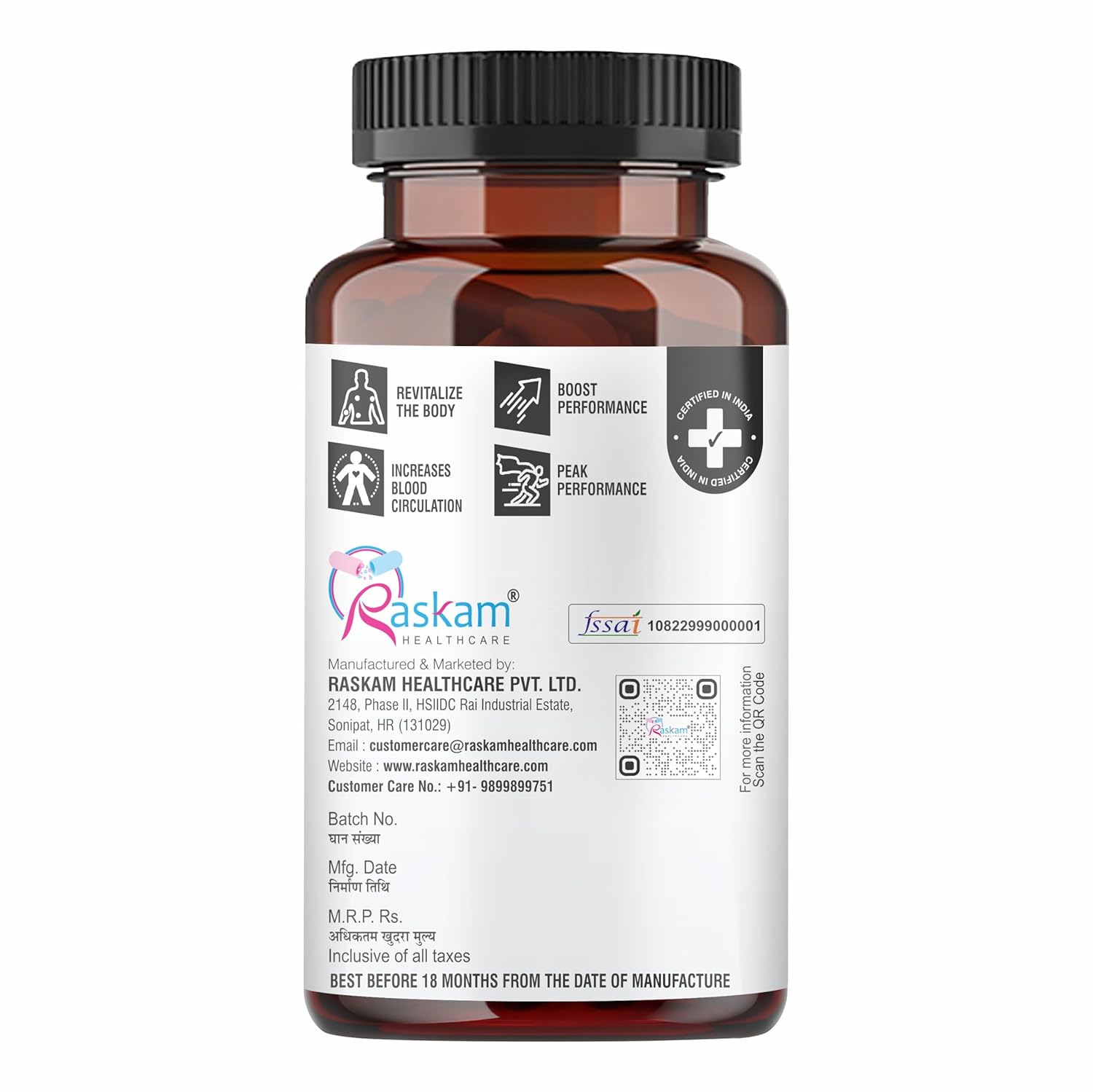 Men's Performance Booster 60 - Capsules - Improve Muscle Strength & Performance, Boost Energy for Men