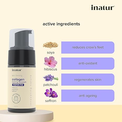 Inatur Collagen Foaming Face Wash - 100 m