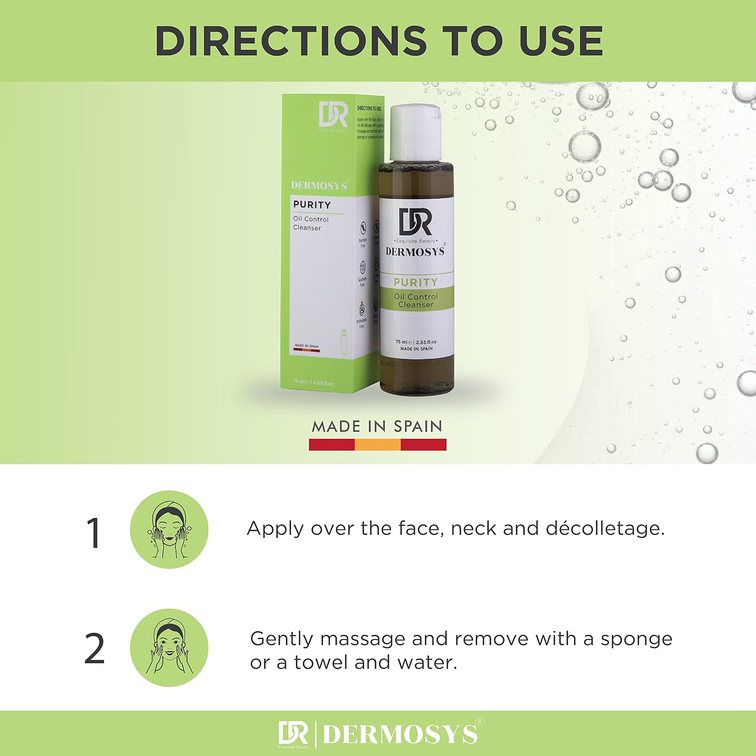 Dermosys Cleansing Oil for Face | Deep Cleansing Oil with Witch Hazel, Thyme & Camphor | Daily Wash for Oily & Acne-Prone Skin | 75ml | Paraben& Sulphate-Free