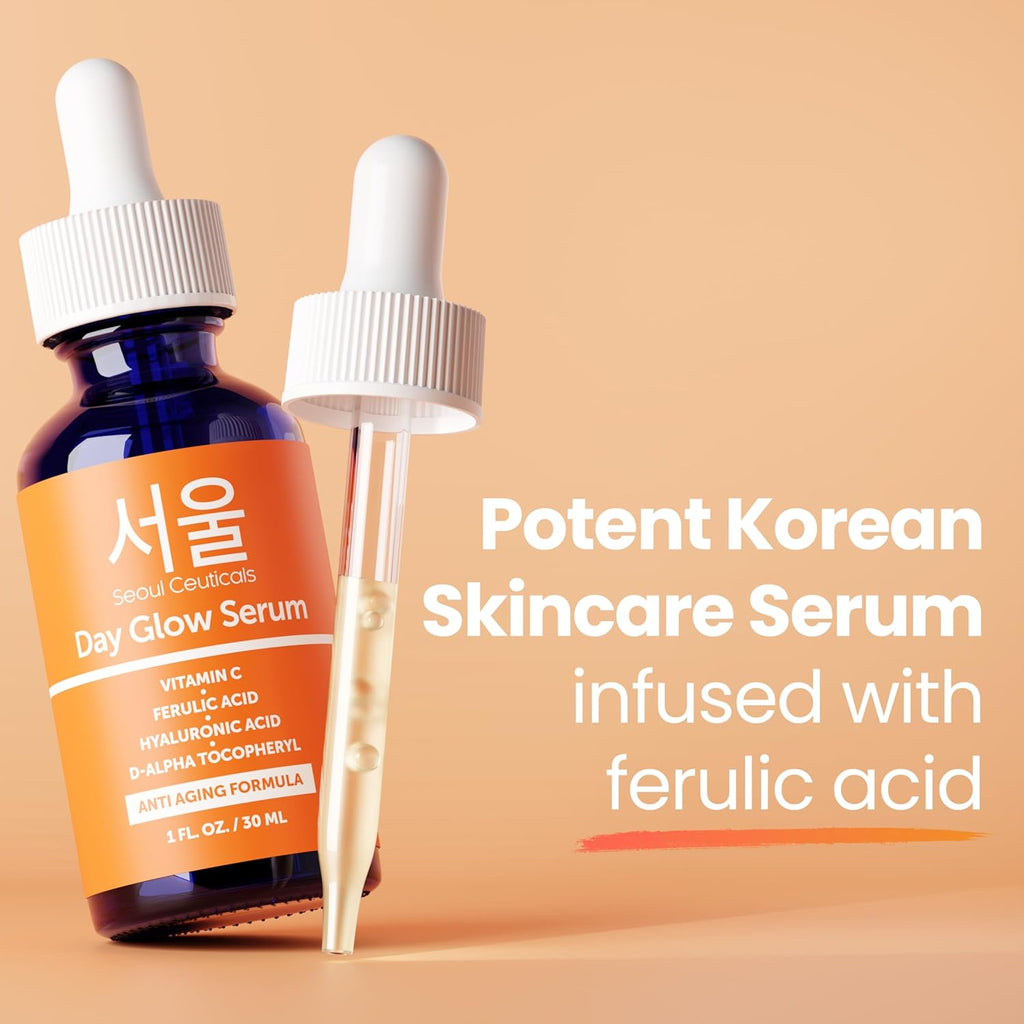 SeoulCeuticals Korean Vitamin C Serum for Glowing Skin â€“ 20% Vitamin C + Hyaluronic Acid + CE Ferulic Acid â€“ Potent Anti-Aging & Anti-Wrinkle Korean Beauty Vit C Serum â€“ 30ml