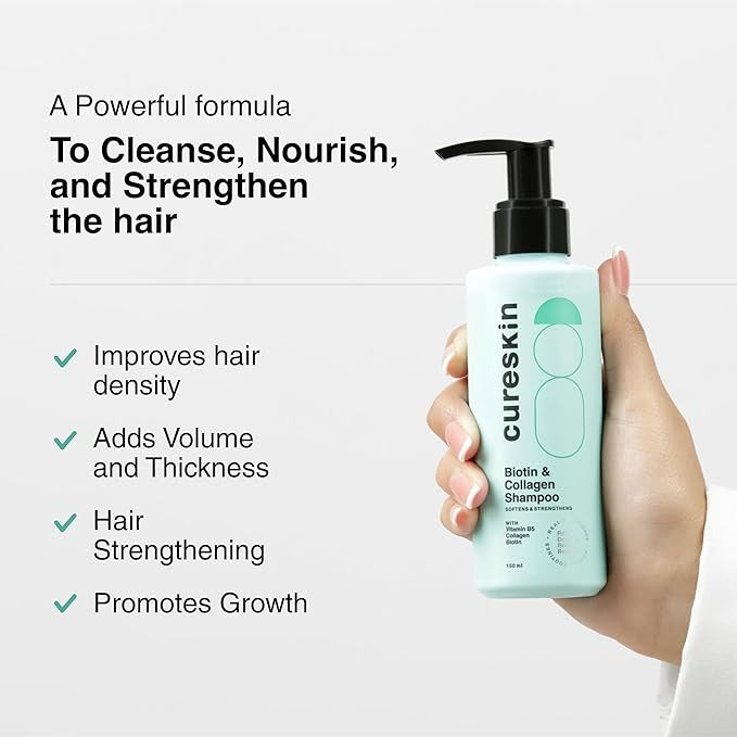 Cureskin Biotin & Collagen Vitamin B5 Glycolipids Shampoo - 150 ml