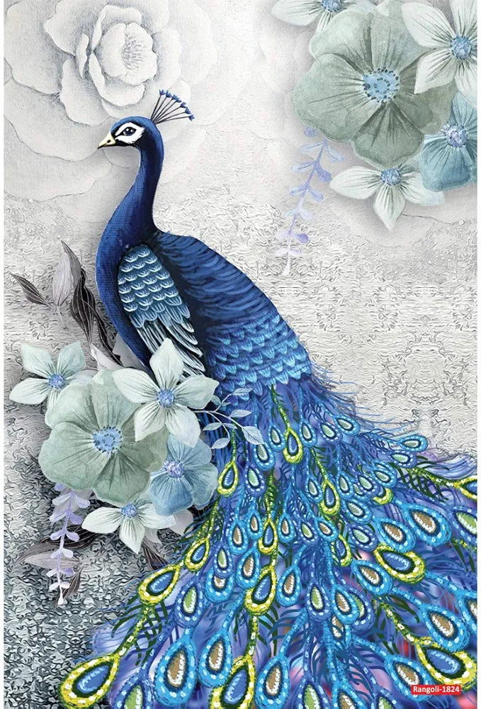 Rangoli Peacock Wall Sticker 12x18 Sheet – Elegant Self Adhesive Design-6