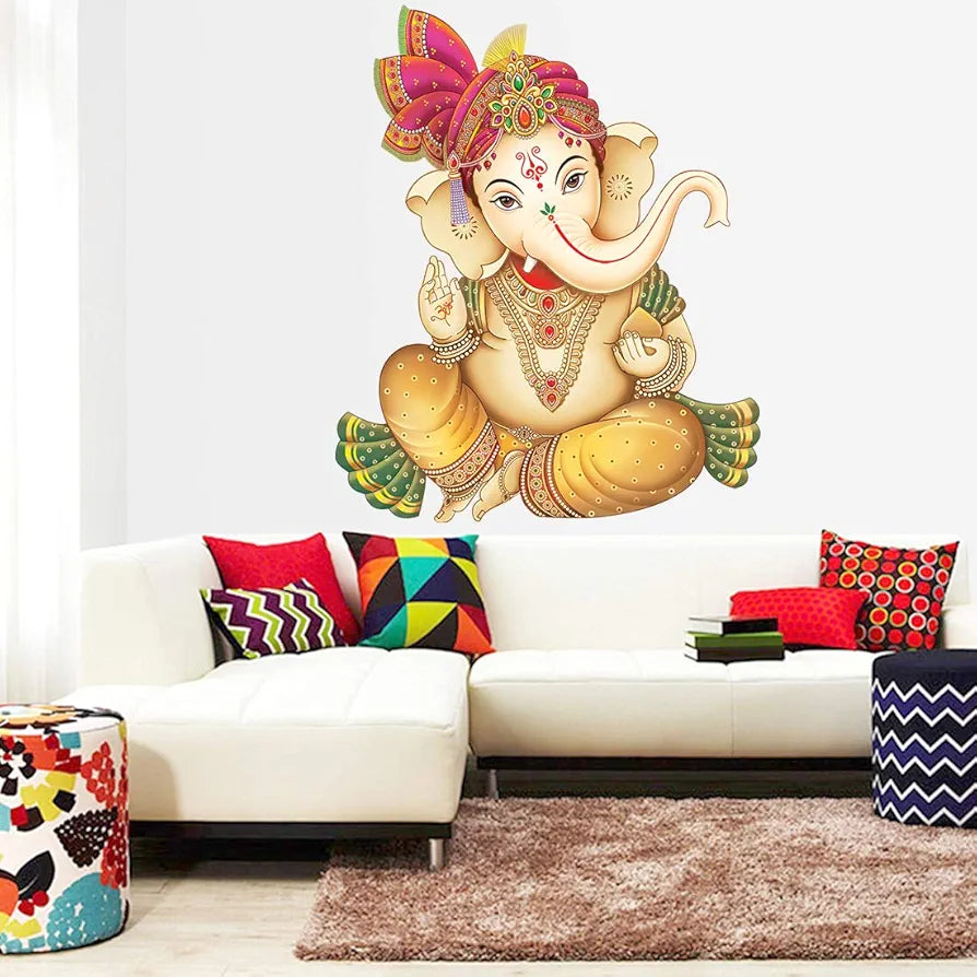 Rangoli White Glossy Vinyl Wall Sticker Premium Self-Adhesive Waterproof Design-1