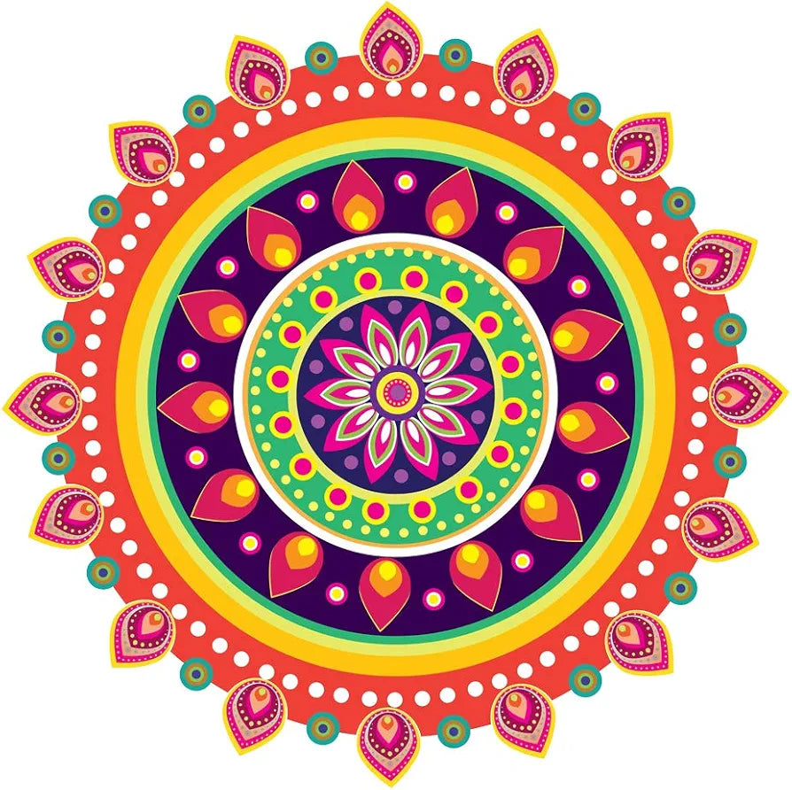 Rangoli Vinyl Wall Sticker Self-Adhesive Wall Decor Parent 2 Design-11