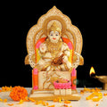 Indicast 7" Inch Maharaj Kuber Lord of Treasure Wealth Painting Idol Decorative Showpiece Handcrafted Kuber Ji Murti