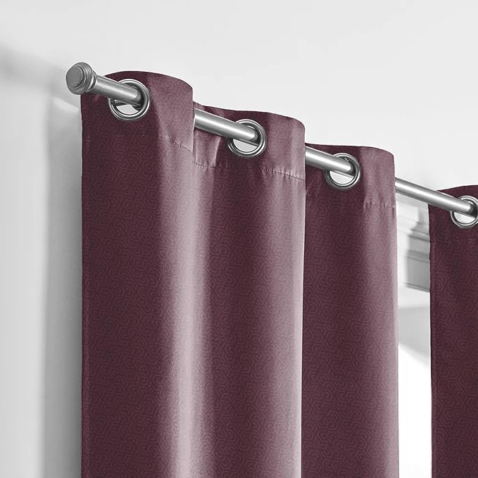 Stoa Paris Curtain for Home Single pc Patterned Curtain for Window Colour Royal Rouge