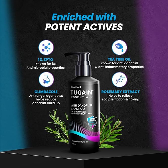 Cipla Tugain Essentials Anti Dandruff Shampoo - 200 ml