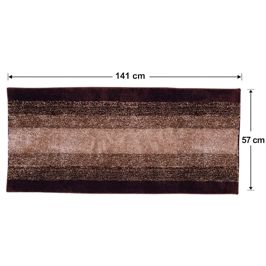 Kuber Industries Shaggy Carpet Polyester Bedside Runner Rectangular Soft Rug for Hall Offices Kitchens Bedroom Dark Brown