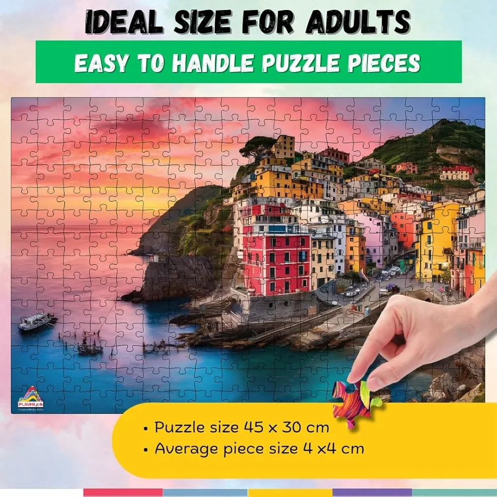 Playhills Beautiful Landscape Cinque Terre, Italy 252pcs Jigsaw Puzzle for Kids and Adults Focus and Mind Relaxation Puzzles