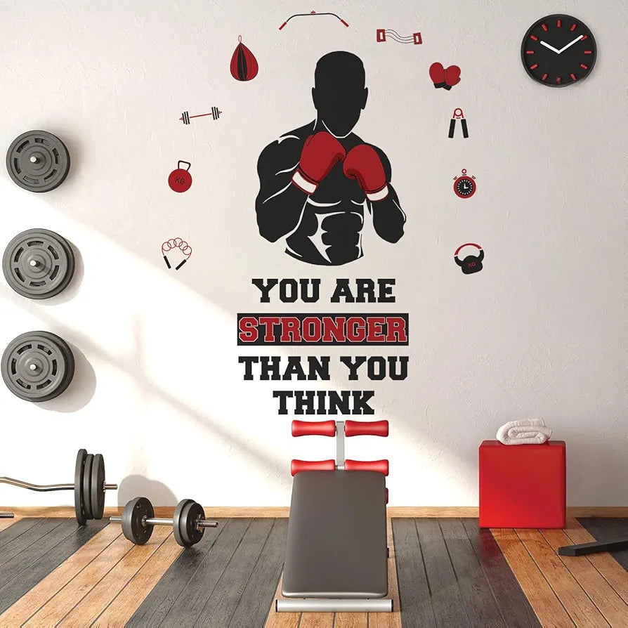 StickMe Gym Fitness Bodybuilding Office Sports Workout Boxing Inspirational Quotes Wall Sticker Large - 140 x 120 cm