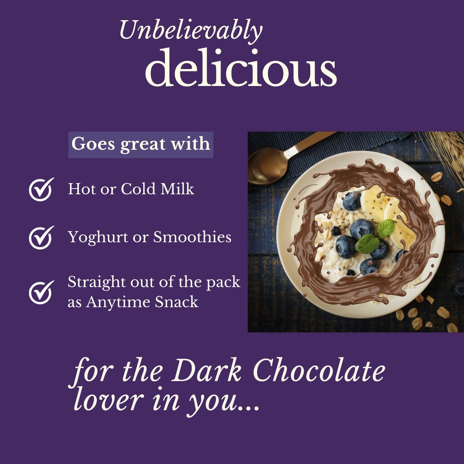 Fulfilling Chocolate Muesli- Tasty & Healthy Breakfast Cereal 700g, Dry fruit & Nuts, Omega 3 rich Pumpkin & Sunflower Seeds + Cranberry | Rolled Oats + Millet Flakes | Vegan