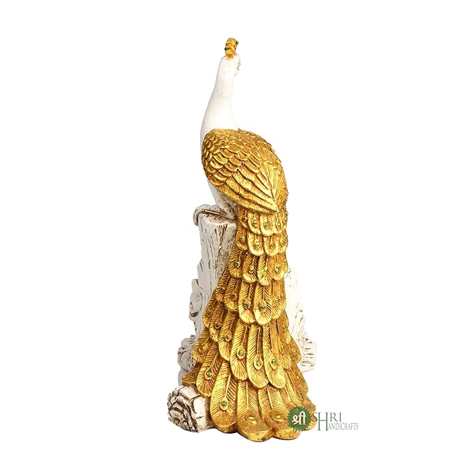Indicast Resin Peacock Statue Wine Bottle Holder Display Stand for Home Bar Decorative Showpiece