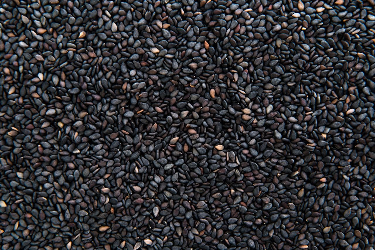 KraveYum Black Sesame Seeds for Eating | Whole Fresh and Natural Unhulled Kale | Black Til Seed for Weight Management, Indian Spice | Kaale Til