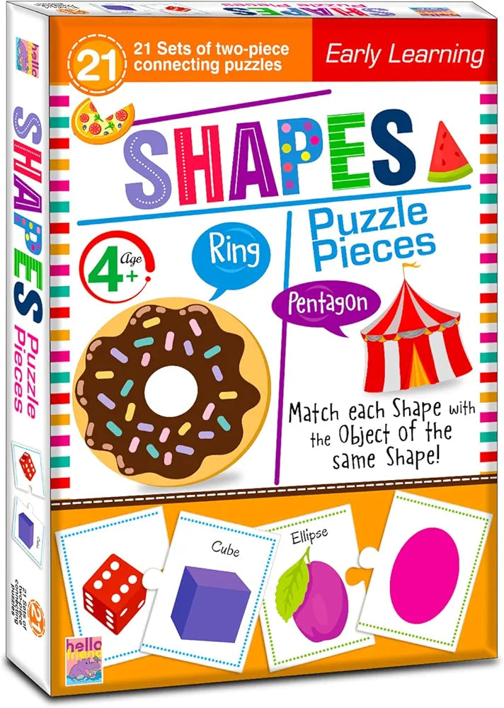 Hello Friend Shapes Jigsaw Puzzle Connecting 2-Piece  for Kids, Childrens and Toddlers Early Learning Educational