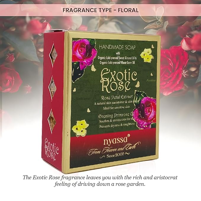 Nyassa Exotic Rose Natural Handmade Bathing Soap - 150 Gms