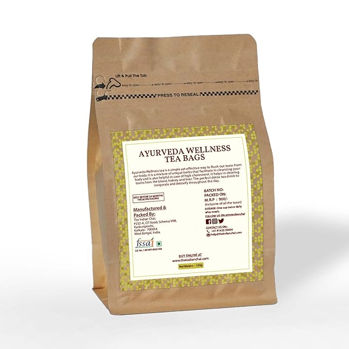 The Indian Chai - Ayurveda Wellness Tea 60 Pyramid Tea Bags - 120 gms