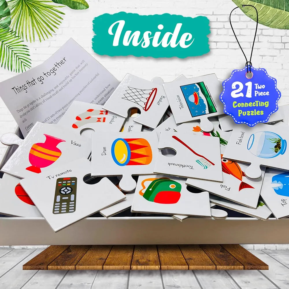 Hello Friend Object Match Jigsaw Puzzle Connecting 2-Piece  for Kids, Childrens and Toddlers – Early Learning Educational