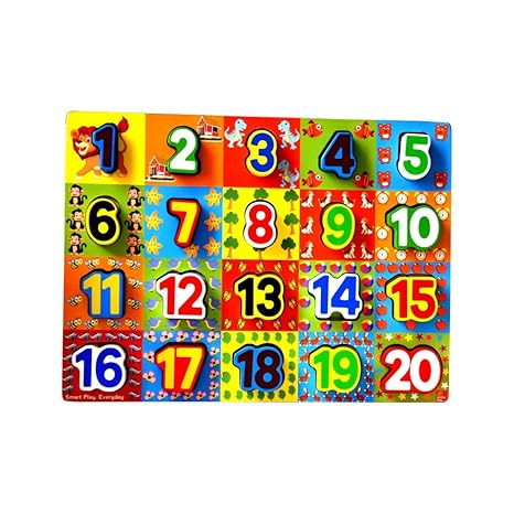 Skillofun Wooden Numbers Chunky Puzzle 2+ Year Learning Puzzle for Numbers Extra Thick Blocks