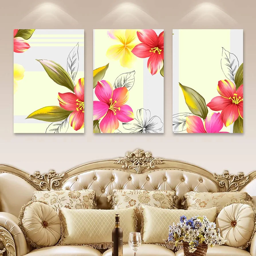 Rangoli MDF 3 Pcs Wall Poster 12x18 Inch Decorative Wall Art P-4 Design-13